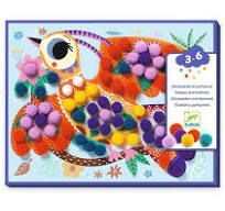 DJECO POMPONES SILUETAS PAJAROS  COLLAGE ASORTMENTS
