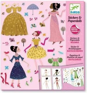DJECO PEGATINAS MUÑECAS PAPEL VESTIDOS 4 ESTACIONES