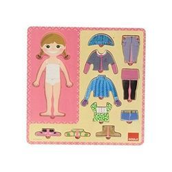 ENCAJE MADERA VESTIR NIÑA.(10 PZAS)