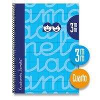 CUADERNO ESPIRAL 4º 80H 70G 3MM AZUL CUADROVIA EXTRADURA