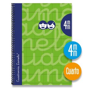 CUADERNO ESPIRAL 4º 80H 70G 4MM VERDE CUADROVIA EXTRADURA