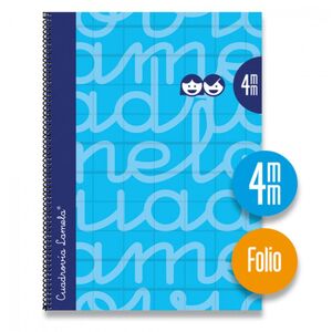 CUADERNO ESPIRAL Fº 80H 70G 4MM AZUL CUADROVIA EXTRADURA