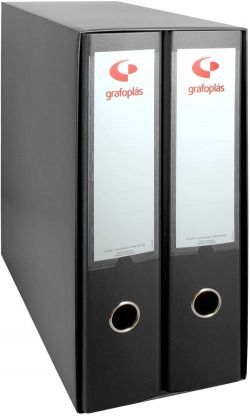 MODULO 2 ARCHIVADORES Fº PALANCA 65MM GRAFCOLOR NEGRO