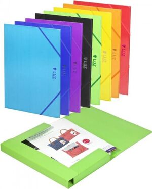 CARPETA SOLAPAS CARTON LUZ FOLIO C/GOMA NARANJA R:2033L23