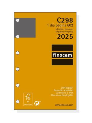 FINOCAM RECAMBIO AGENDA 602  DP C-298 2025