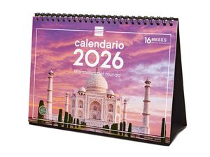 2026 * CALENDARIO SOBREMESA MARAVILLAS MUNDO