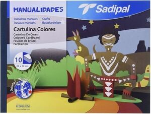 BLOC MANUALIDADES 10 CARTULINAS SURTIDAS SADIPAL 32X24CM