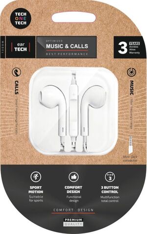 AURICULARES ERGONOMICOS EARTECH TECH ONE TECH BLANCO