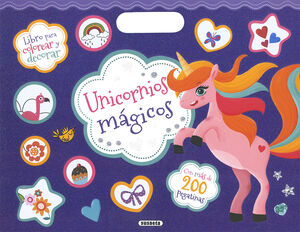 UNICORNIOS MAGICOS.(AZUL).(COLOREA Y PEGA 200).(34